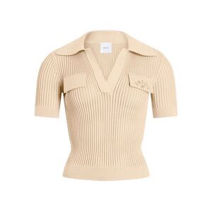 Patou Women Embroidered Knitted Cotton Polo Shirt